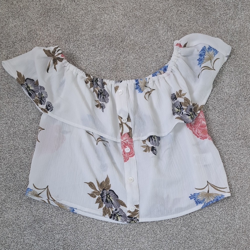 Floral Off-Shoulder Top - White